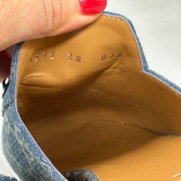 Gucci Princetown GG Monogram Denim Horsebit Flat Mule Slide Sandals Loafers - Picture 12 of 16